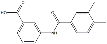 3-[(3,4-dimethylbenzene)amido]benzoic acid Struktur