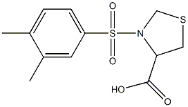 3-[(3,4-dimethylbenzene)sulfonyl]-1,3-thiazolidine-4-carboxylic acid Struktur