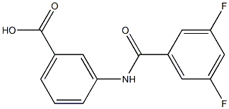 3-[(3,5-difluorobenzene)amido]benzoic acid Struktur