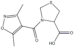 3-[(3,5-dimethyl-1,2-oxazol-4-yl)carbonyl]-1,3-thiazolidine-4-carboxylic acid Struktur