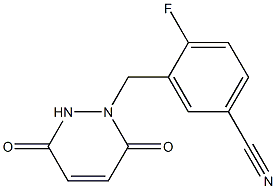 3-[(3,6-dioxo-3,6-dihydropyridazin-1(2H)-yl)methyl]-4-fluorobenzonitrile Struktur