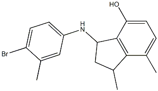 3-[(4-bromo-3-methylphenyl)amino]-1,7-dimethyl-2,3-dihydro-1H-inden-4-ol Struktur