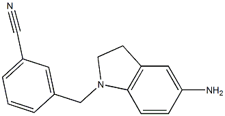 3-[(5-amino-2,3-dihydro-1H-indol-1-yl)methyl]benzonitrile Struktur