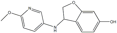 3-[(6-methoxypyridin-3-yl)amino]-2,3-dihydro-1-benzofuran-6-ol Struktur