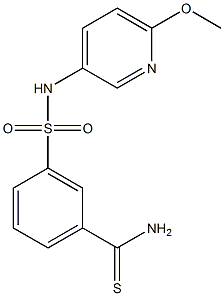 3-[(6-methoxypyridin-3-yl)sulfamoyl]benzene-1-carbothioamide Struktur