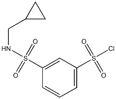 3-[(cyclopropylmethyl)sulfamoyl]benzene-1-sulfonyl chloride Struktur