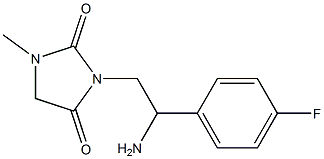 3-[2-amino-2-(4-fluorophenyl)ethyl]-1-methylimidazolidine-2,4-dione Struktur