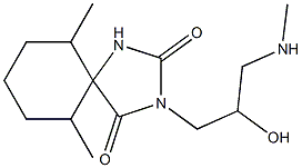 3-[2-hydroxy-3-(methylamino)propyl]-6,10-dimethyl-1,3-diazaspiro[4.5]decane-2,4-dione Struktur