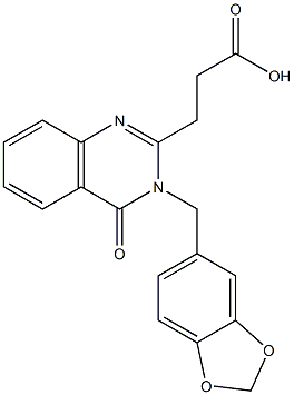 3-[3-(1,3-benzodioxol-5-ylmethyl)-4-oxo-3,4-dihydroquinazolin-2-yl]propanoic acid Struktur