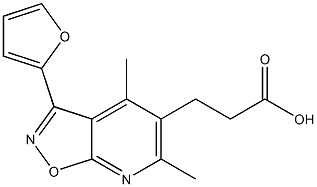 3-[3-(2-furyl)-4,6-dimethylisoxazolo[5,4-b]pyridin-5-yl]propanoic acid Struktur