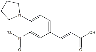 3-[3-nitro-4-(pyrrolidin-1-yl)phenyl]prop-2-enoic acid Struktur