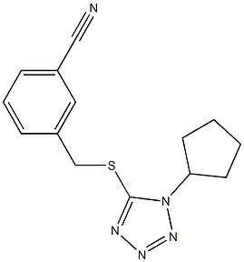 3-{[(1-cyclopentyl-1H-1,2,3,4-tetrazol-5-yl)sulfanyl]methyl}benzonitrile Struktur