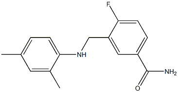 3-{[(2,4-dimethylphenyl)amino]methyl}-4-fluorobenzamide Struktur