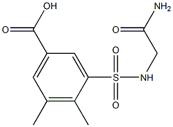 3-{[(2-amino-2-oxoethyl)amino]sulfonyl}-4,5-dimethylbenzoic acid Struktur