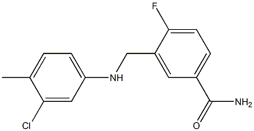 3-{[(3-chloro-4-methylphenyl)amino]methyl}-4-fluorobenzamide Struktur