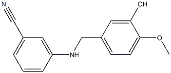 3-{[(3-hydroxy-4-methoxyphenyl)methyl]amino}benzonitrile Struktur