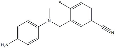 3-{[(4-aminophenyl)(methyl)amino]methyl}-4-fluorobenzonitrile Struktur