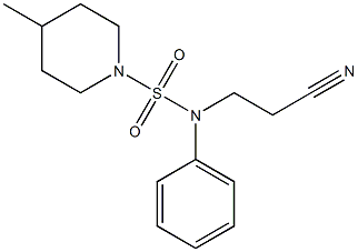 3-{[(4-methylpiperidine-1-)sulfonyl](phenyl)amino}propanenitrile Struktur