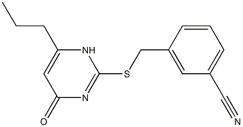 3-{[(4-oxo-6-propyl-1,4-dihydropyrimidin-2-yl)sulfanyl]methyl}benzonitrile Struktur