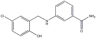 3-{[(5-chloro-2-hydroxyphenyl)methyl]amino}benzamide Struktur