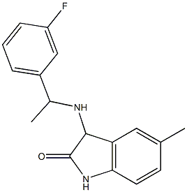 3-{[1-(3-fluorophenyl)ethyl]amino}-5-methyl-2,3-dihydro-1H-indol-2-one Struktur