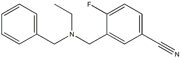 3-{[benzyl(ethyl)amino]methyl}-4-fluorobenzonitrile Struktur