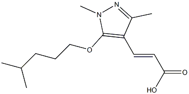 3-{1,3-dimethyl-5-[(4-methylpentyl)oxy]-1H-pyrazol-4-yl}prop-2-enoic acid Struktur