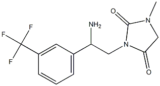 3-{2-amino-2-[3-(trifluoromethyl)phenyl]ethyl}-1-methylimidazolidine-2,4-dione Struktur