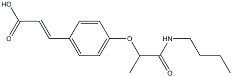 3-{4-[1-(butylcarbamoyl)ethoxy]phenyl}prop-2-enoic acid Struktur