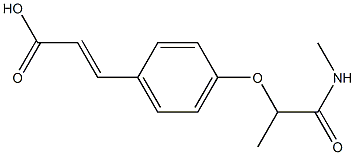 3-{4-[1-(methylcarbamoyl)ethoxy]phenyl}prop-2-enoic acid Struktur