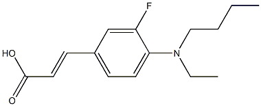 3-{4-[butyl(ethyl)amino]-3-fluorophenyl}prop-2-enoic acid Struktur