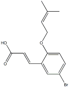 3-{5-bromo-2-[(3-methylbut-2-en-1-yl)oxy]phenyl}prop-2-enoic acid Struktur