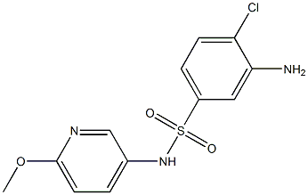 3-amino-4-chloro-N-(6-methoxypyridin-3-yl)benzene-1-sulfonamide Struktur