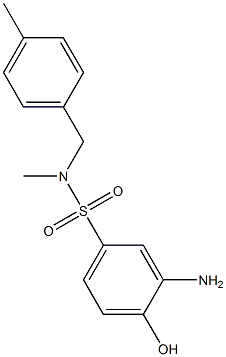 3-amino-4-hydroxy-N-methyl-N-[(4-methylphenyl)methyl]benzene-1-sulfonamide Struktur