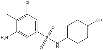 3-amino-5-chloro-N-(4-hydroxycyclohexyl)-4-methylbenzene-1-sulfonamide Struktur