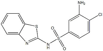 3-amino-N-(1,3-benzothiazol-2-yl)-4-chlorobenzene-1-sulfonamide Struktur