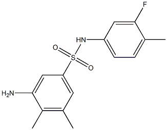 3-amino-N-(3-fluoro-4-methylphenyl)-4,5-dimethylbenzene-1-sulfonamide Struktur