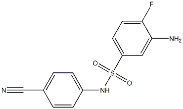 3-amino-N-(4-cyanophenyl)-4-fluorobenzene-1-sulfonamide Struktur