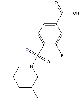 3-bromo-4-[(3,5-dimethylpiperidine-1-)sulfonyl]benzoic acid Struktur