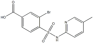 3-bromo-4-[(5-methylpyridin-2-yl)sulfamoyl]benzoic acid Struktur