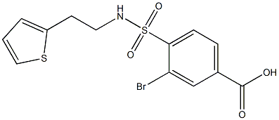 3-bromo-4-{[2-(thiophen-2-yl)ethyl]sulfamoyl}benzoic acid Struktur