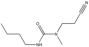 3-butyl-1-(2-cyanoethyl)-1-methylurea Struktur