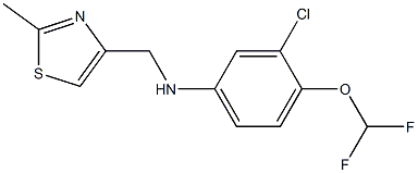 3-chloro-4-(difluoromethoxy)-N-[(2-methyl-1,3-thiazol-4-yl)methyl]aniline Struktur