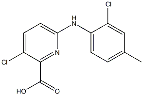 3-chloro-6-[(2-chloro-4-methylphenyl)amino]pyridine-2-carboxylic acid Struktur