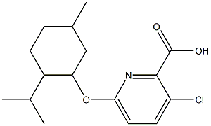 3-chloro-6-{[5-methyl-2-(propan-2-yl)cyclohexyl]oxy}pyridine-2-carboxylic acid Struktur