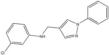 3-chloro-N-[(1-phenyl-1H-pyrazol-4-yl)methyl]aniline Struktur