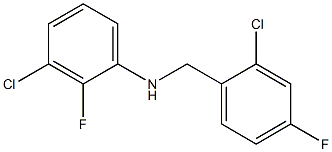 3-chloro-N-[(2-chloro-4-fluorophenyl)methyl]-2-fluoroaniline Struktur