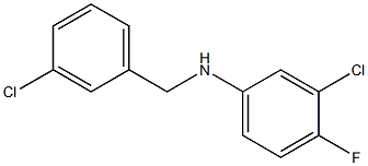 3-chloro-N-[(3-chlorophenyl)methyl]-4-fluoroaniline Struktur