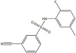 3-cyano-N-(2-fluoro-5-methylphenyl)benzene-1-sulfonamide Struktur