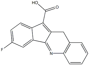 3-fluoro-10H-indeno[1,2-b]quinoline-11-carboxylic acid Struktur